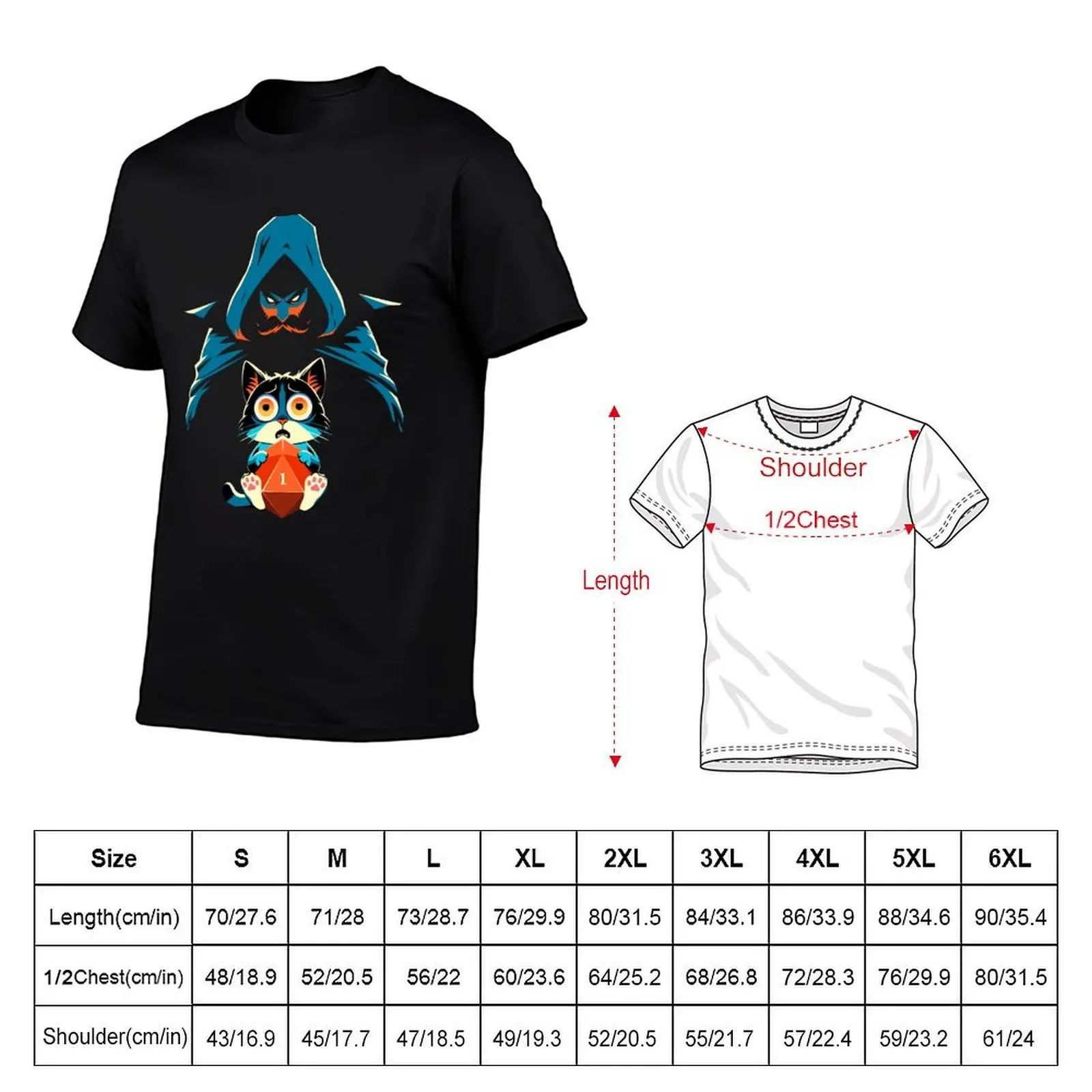 Funny Scared Cat with Game Master Tabletop RPG T-Shirt Man t-shirt for a boy T-shirt men