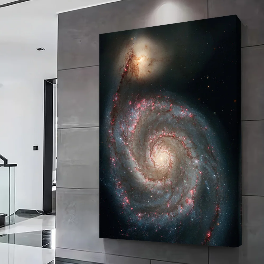 Whirlpool Galaxy Poster Customizable Printed Canvas Painting for Pictures Wall Art Aesthetic Decoration Home Decor Wand Deko