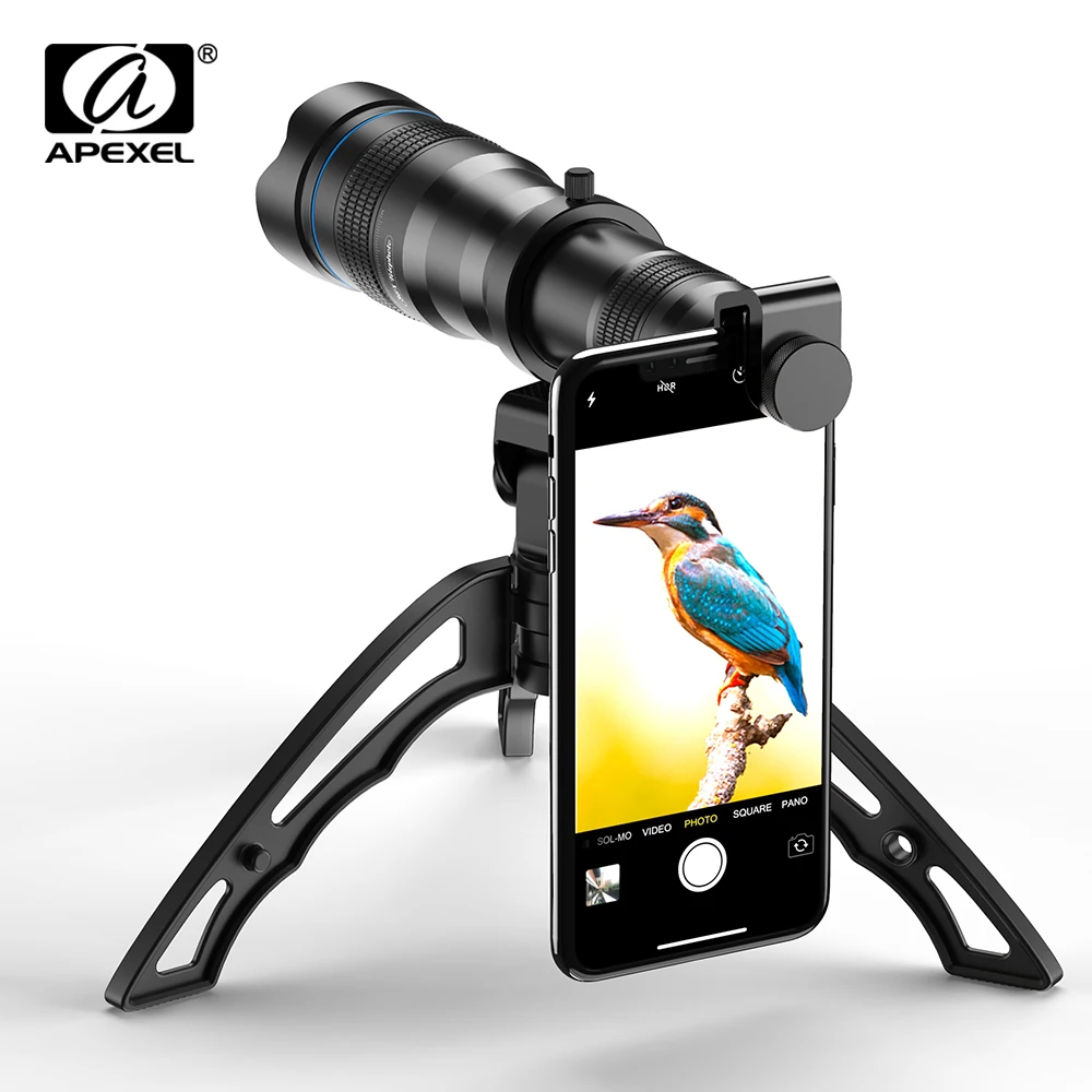 

APEXEL 36x Telephoto Zoom Lens HD Optional Monocular Selfie Tripod for IPhone and Other Smartphones Travel Hunting Hiking Sports