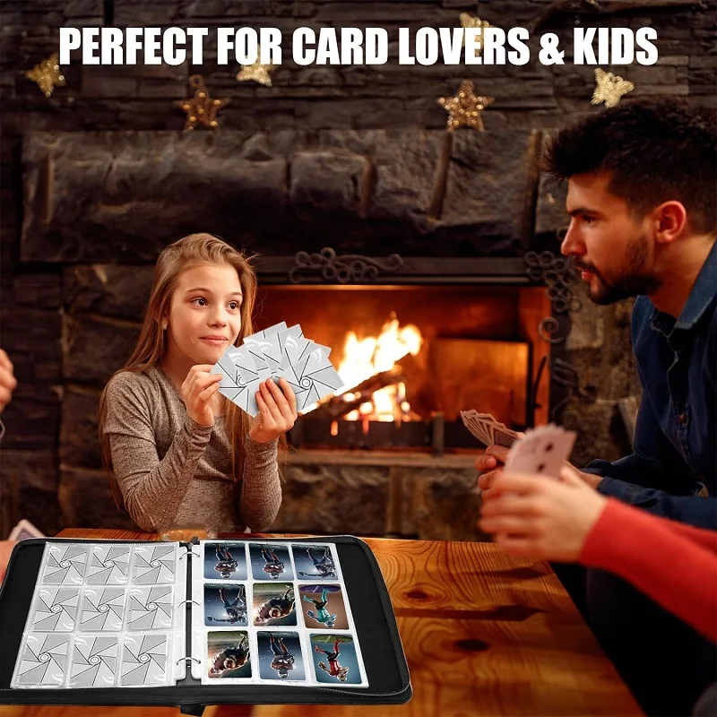 900 Pockets Card Binder Sleeves with Zipper Double Sided Pockets Card Holder Carry Card Case for TCG CCG Pokemon Card Storage