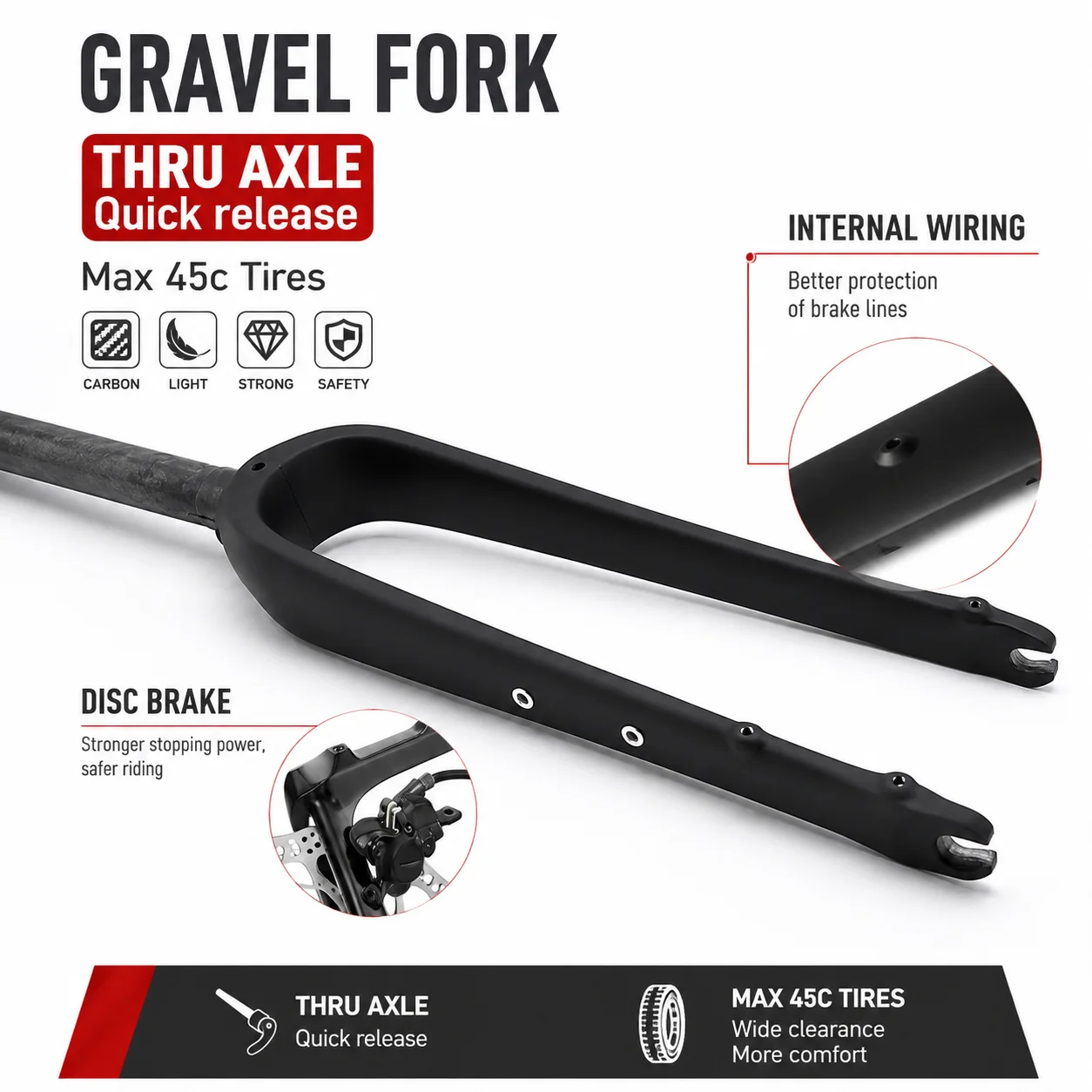 دراجة طريق جرافيل من ألياف الك - مراجعة Carbon Fork Gravel Disc Brake وسعره