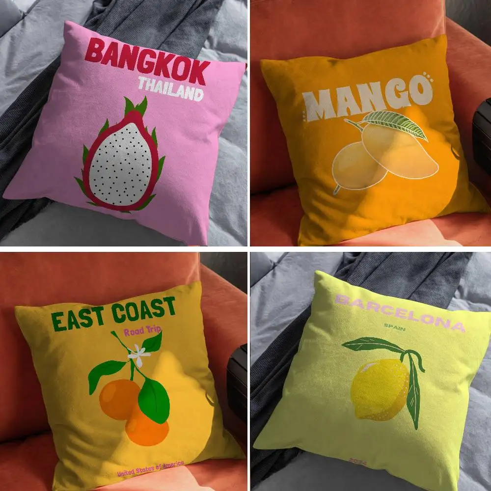 

Hand Drawn Fruit Pattern Pillow Case For Car Pillows 60x60 Cushions Luxury Double sided Cover Home and Decoration Sofa 30x30