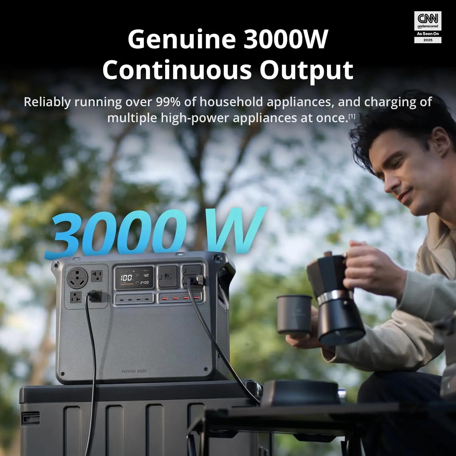 Power 2000 Portable Power Station, 2048Wh LFP Battery | Compact Size, 3000W Stable Output, Fast Recharge, Electric, Custom