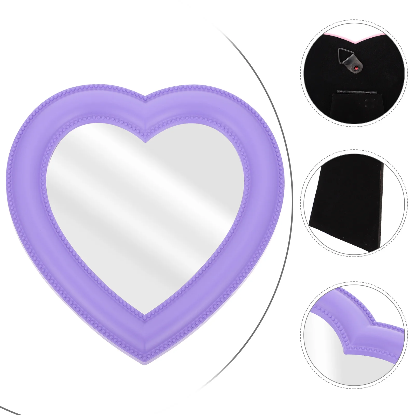 Heart-Shaped Mirror Exquisite Workmanship Smooth Hd Reflection Wall-Mounted Desktop Use Creative Design Clear Makeup Mirror