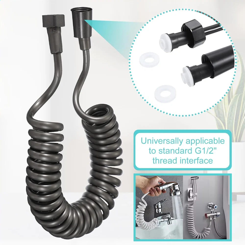 1Pcs G1/2 Ports 1.5M/2M/3M/5M Telephone Line Spring Shower Hose Toilet Bidet Pipe Retractable Hose Bathroom Faucet Accessories