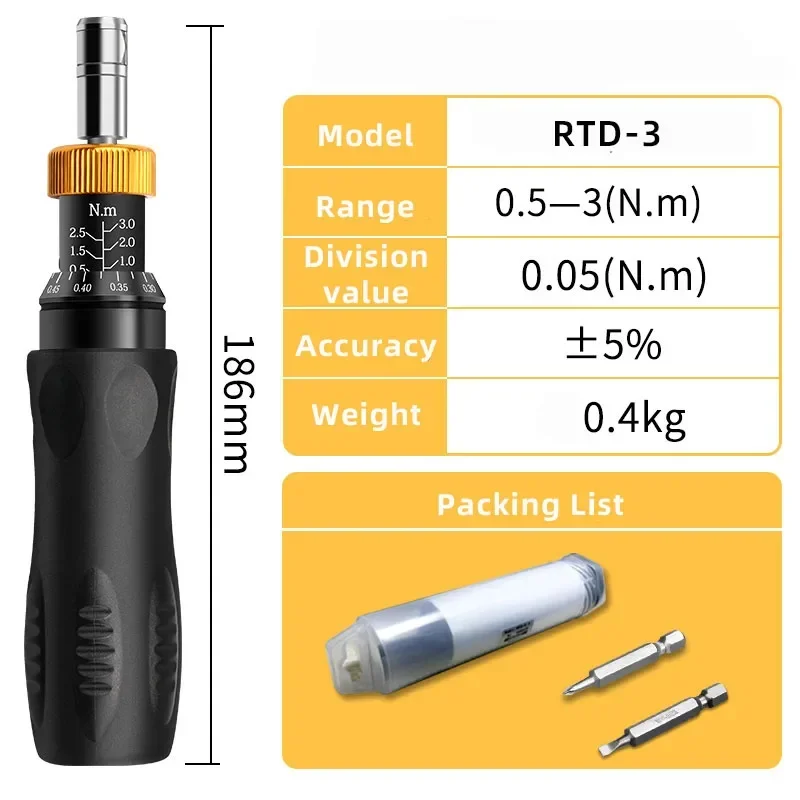 Adjustable Preset Torque Screwdriver Hand‑Operated Torque Tester Screw Torque Measuring Driver