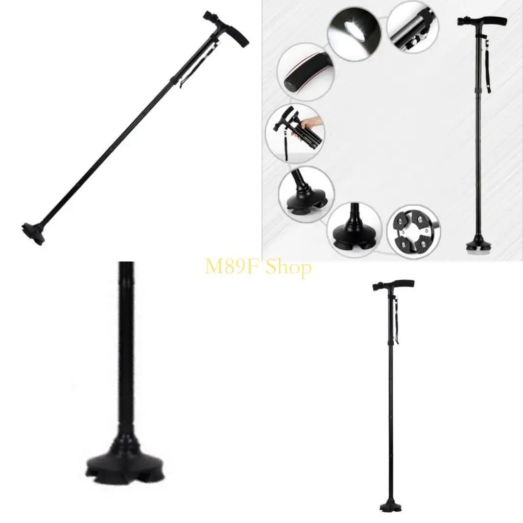 

M89F Складная трость со светодиодной подсветкой Регулируемые трости и трости для пожилых людей Трость-трость с подушкой