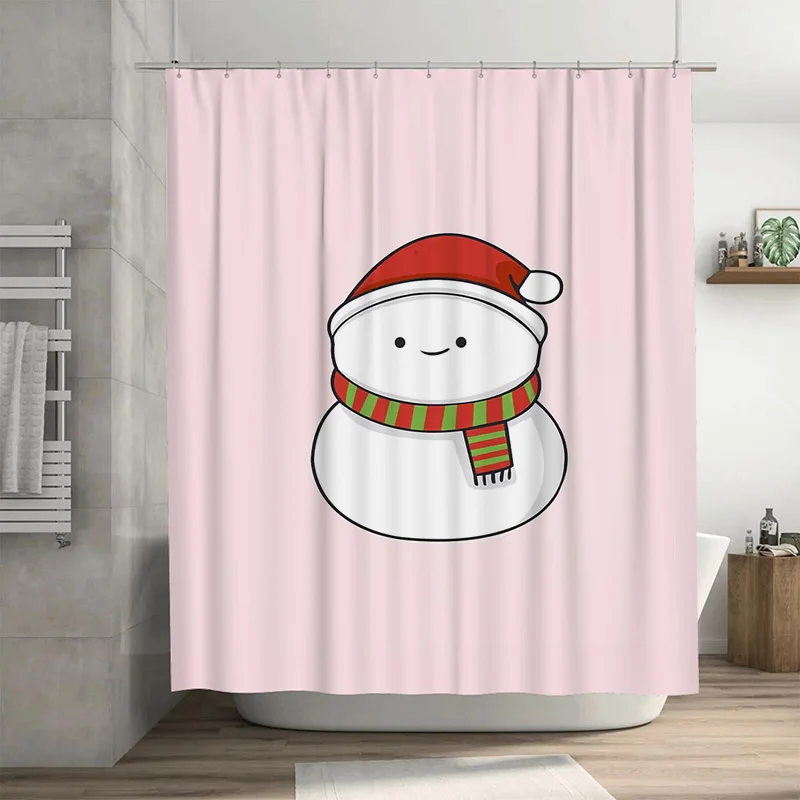

Очаровательная занавеска для душа Tuniu со снеговиком, зимний праздничный декор, праздничный комплект для ванной комнаты, милый забавный праздничный тематический тканевый декор