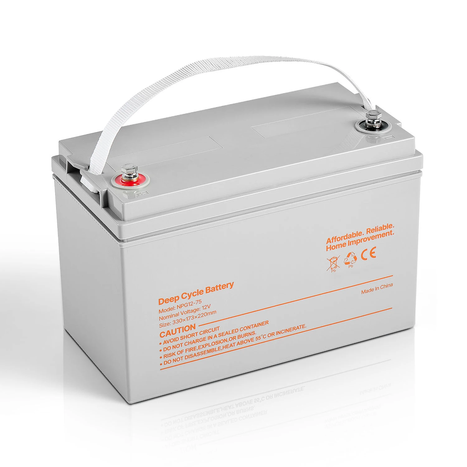 SucceBuy 12V 35Ah/75Ah Deep Cycle Battery Sealed AGM Technology Rechargeable Lead Acid Battery for Electric Mobility Wheelchair
