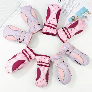 Rutsch fester Winter muss warme wind dichte wasserdichte Langarm handschuh Schnee Snowboard Outdoor Reiten Kinder Ski handschuhe verdicken