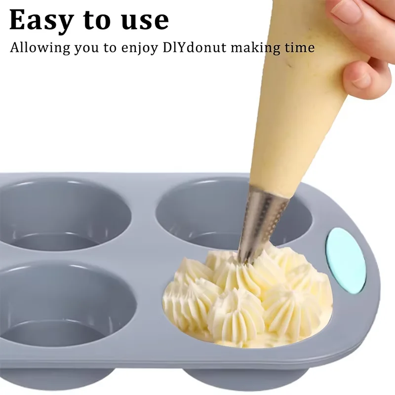 سيليكون مخدد كعكة المقالي غير عصا المطبخ فرن الخبز المقالي سهلة الإصدار فرن كعكة قوالب مع الكعك عموم دونات عموم رغيف عموم #4