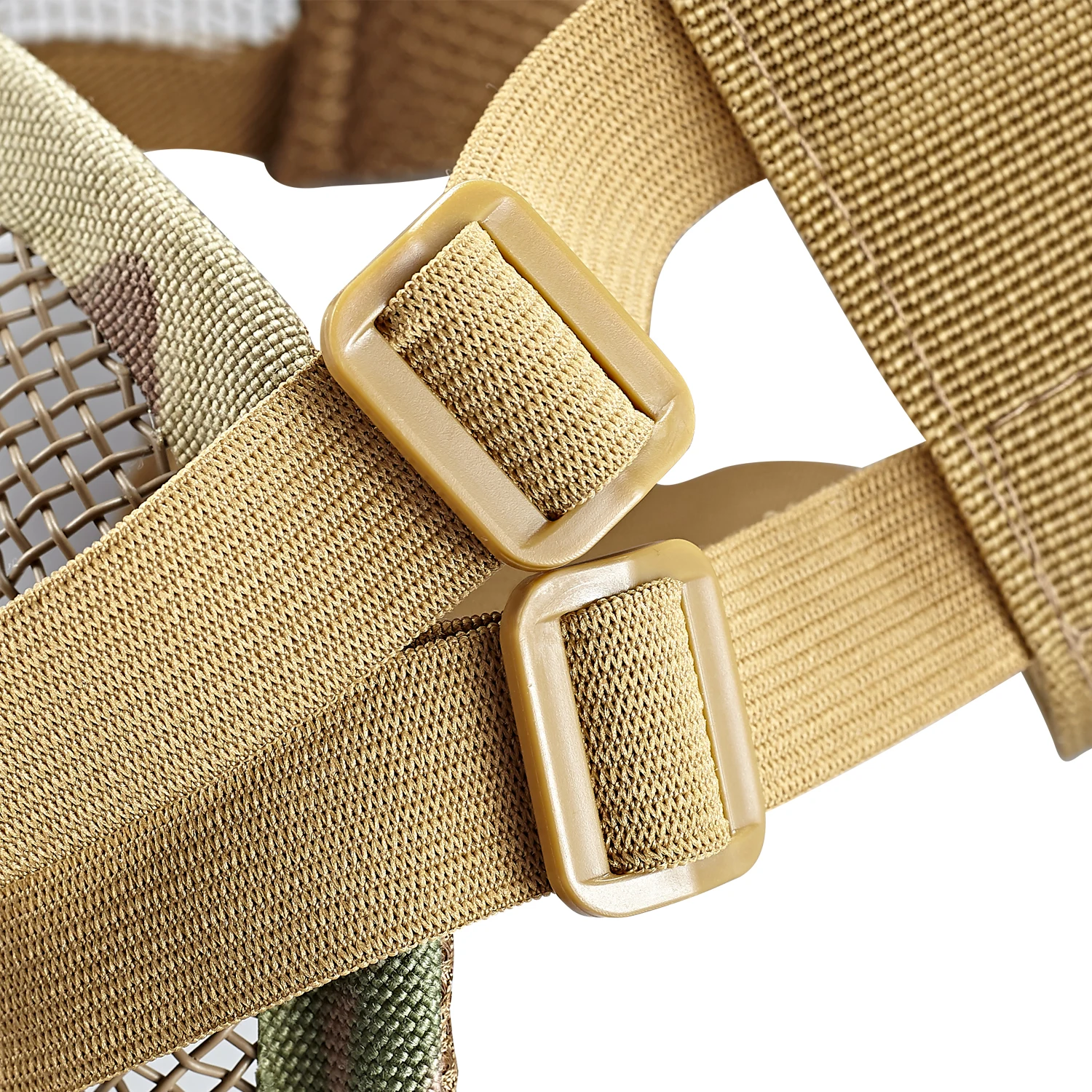 نصف قناع شبكي فولاذي تكتيكي - معدات حماية للصيد في الهواء الطلق، غطاء وجه آمن لكرات الطلاء، شبكة معدنية خفيفة الوزن ومتينة #4