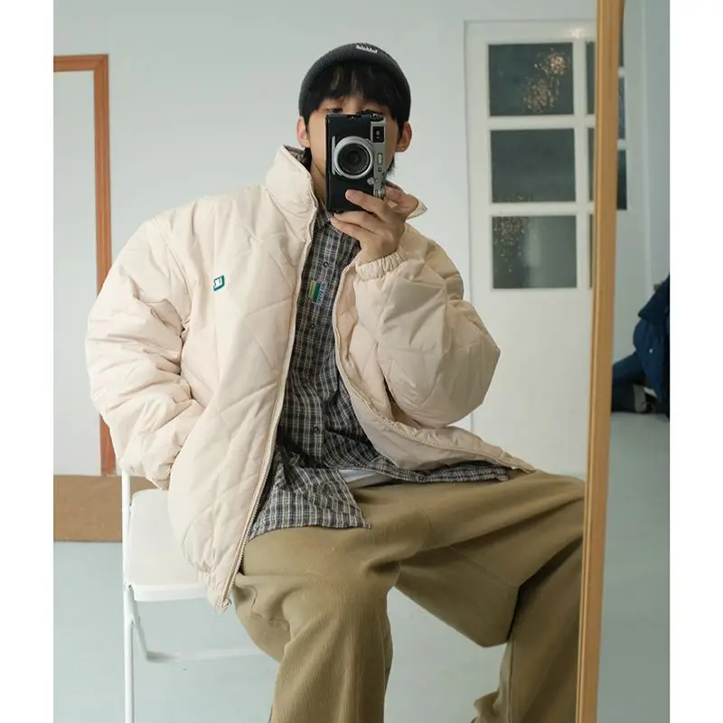 

Зимняя хлопковая куртка в американском стиле ретро для мужчин, теплая сливая осенне-зимняя верхняя одежда, простая модная Гонконгская одежда