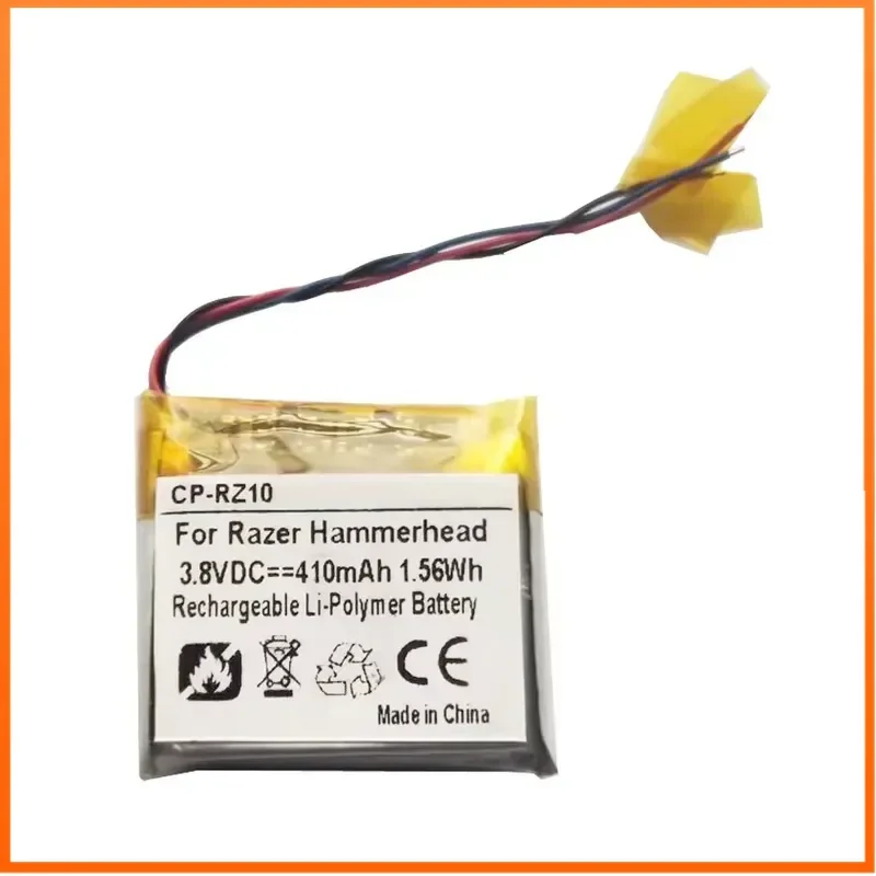3.8V 410mAh CP-RZ10 Li-Ion Battery for Razer Hammerhead True Wireless/X Headphone Charging Case Batteries Accessories