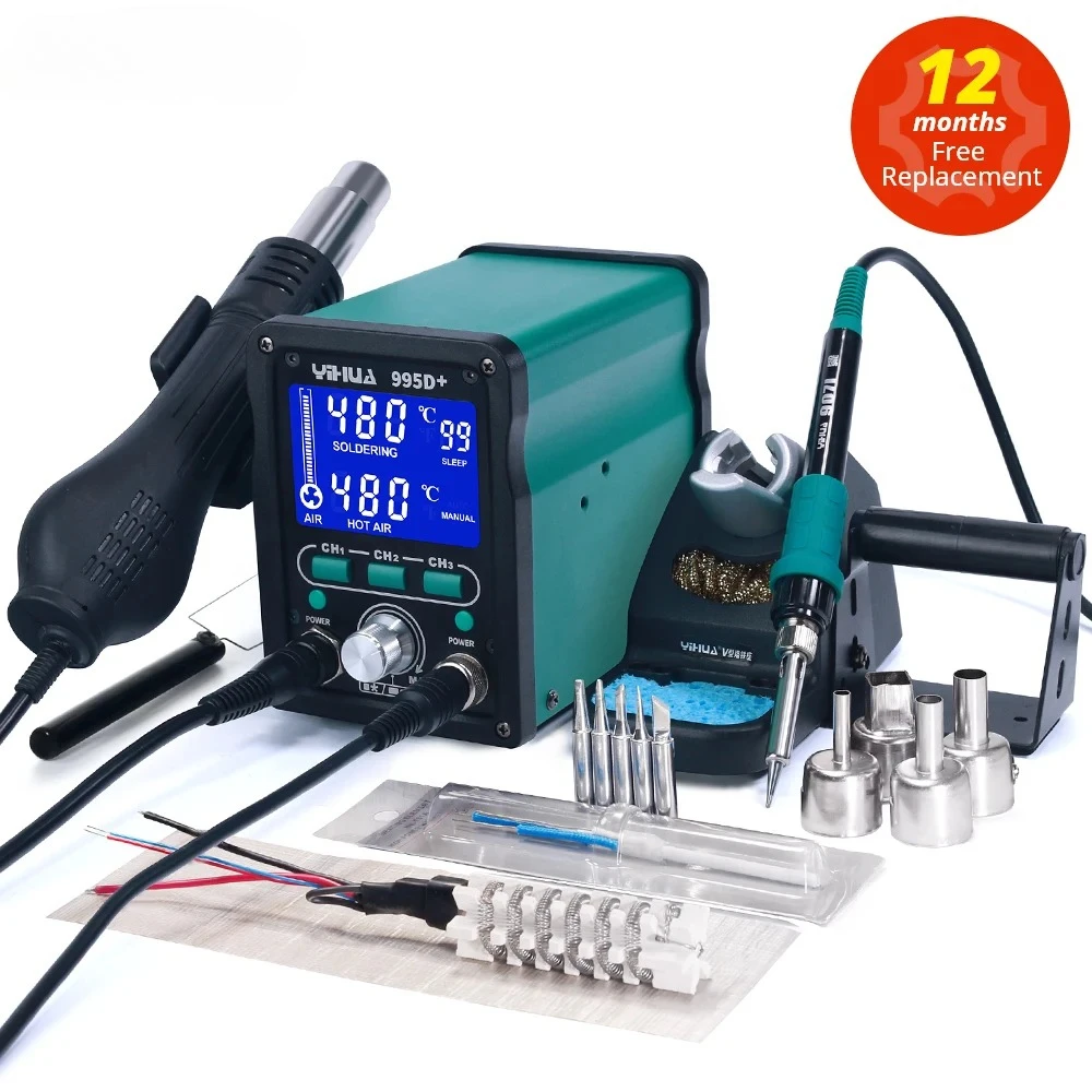 B G A Rework Station Phone Repair Welding Station  995D+SMD Soldering Station With Pluggable Hot Air  Soldering iron