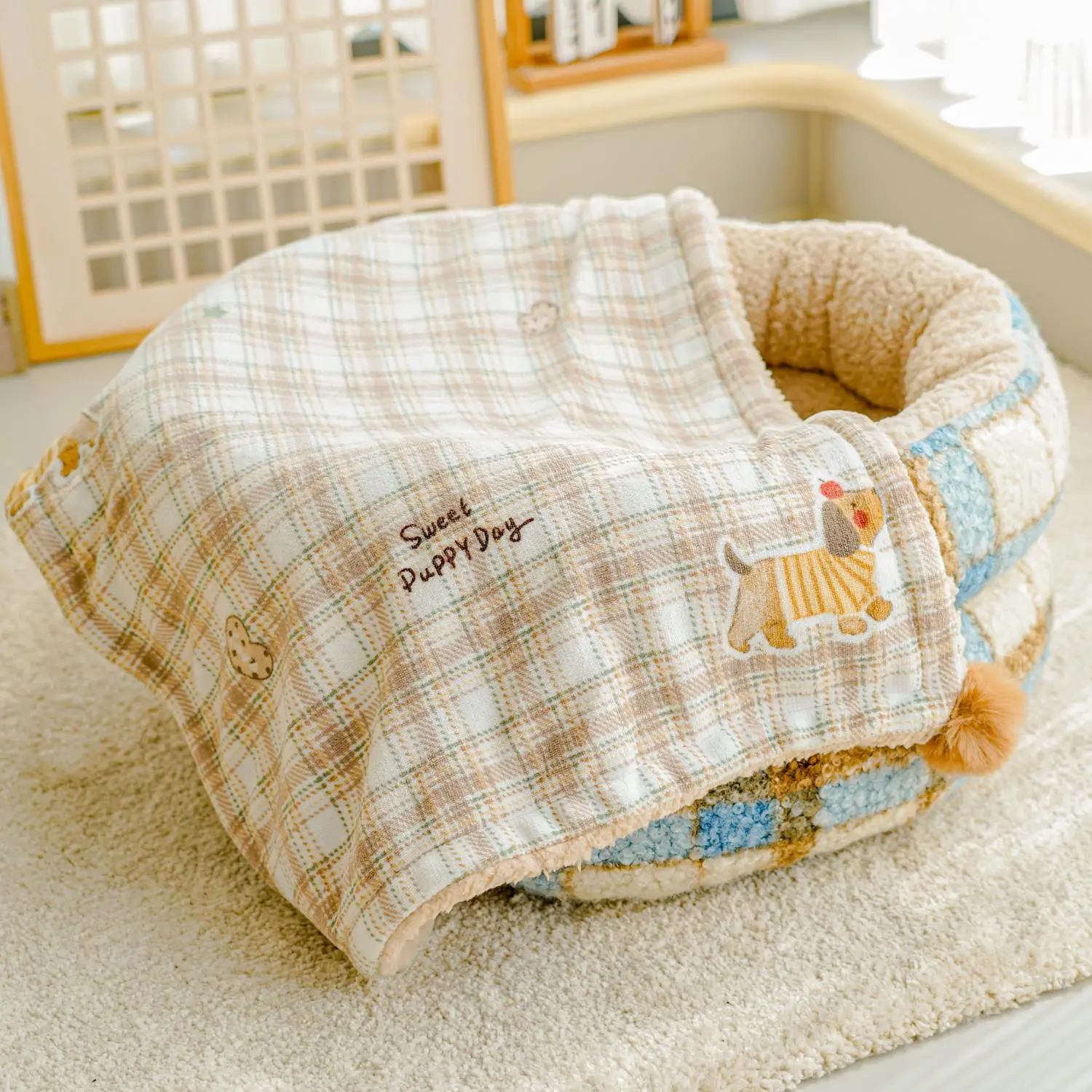 

Adorable Lamb Velvet Pet Mat Bed Winter Warm Puppy Blanket Cozy Pet Nest Pad Cozy Dog Home Decor Blanket Pet Supplies