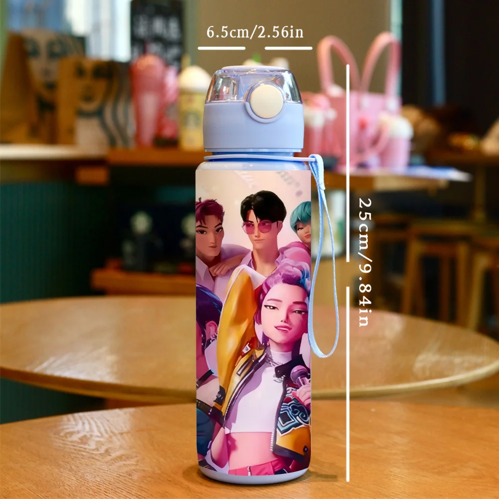 Taza de agua impresa en 3D, KPop Girl Demon Hunter, fiesta de cumpleaños, Kpop Anime, botella de agua de plástico portátil, taza de dibujos animados para niños de 700ML