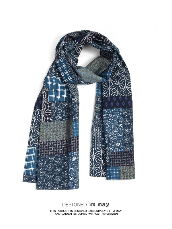 retro-indigo-blue-cotton-linen-unisex-scarf-versatile-spring-autumn-warmth-fashionable-long-rectangle-scarf-for-men-and-women