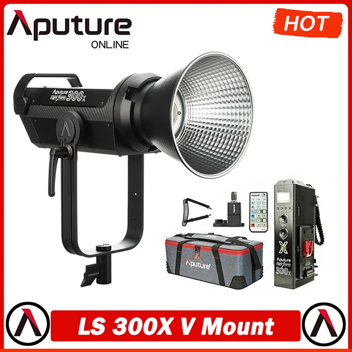 

Aputure Light Storm LS 300x Bi-Color LED Light Kit Bowen V-Mount Battery Plate 2700K-6500K Sidus Link Remote Controll for Studio