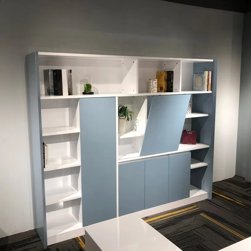 New Simple Floor Three-layer High-capacity Book Storage Rack Paint Baking Material Office Filing Cabinet