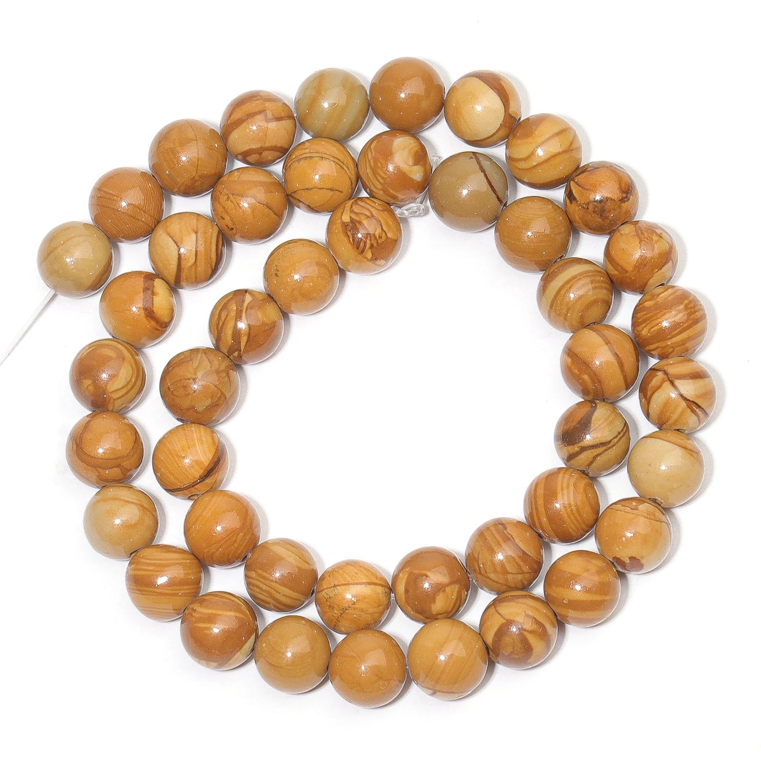 Natural Wooden Jaspers Beads Brown Round Loose Beads for Jewelry Making DIY Bracelet Necklace Accessories 4/6/8/10mm 15inch