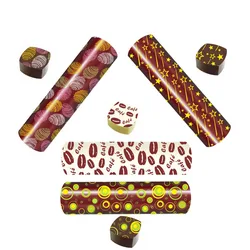 5pcs/bag Chocolate Transfer Paper Pattern Mold Printing Music Note Bubble Cake Decoration Non-glutinous Rice Paper