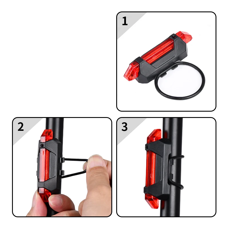 Recargable luz trasera de bicicleta de montaña luz trasera de advertencia de seguridad delantera y trasera lámpara intermitente impermeable accesorio de conducción nocturna