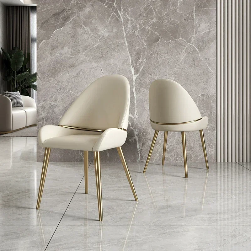 Salon White Nordic Dining Chair Velvet Modern Office Design Dining Chair Leather Gold Sillas Comedores Kitchen Furniture LK50CY