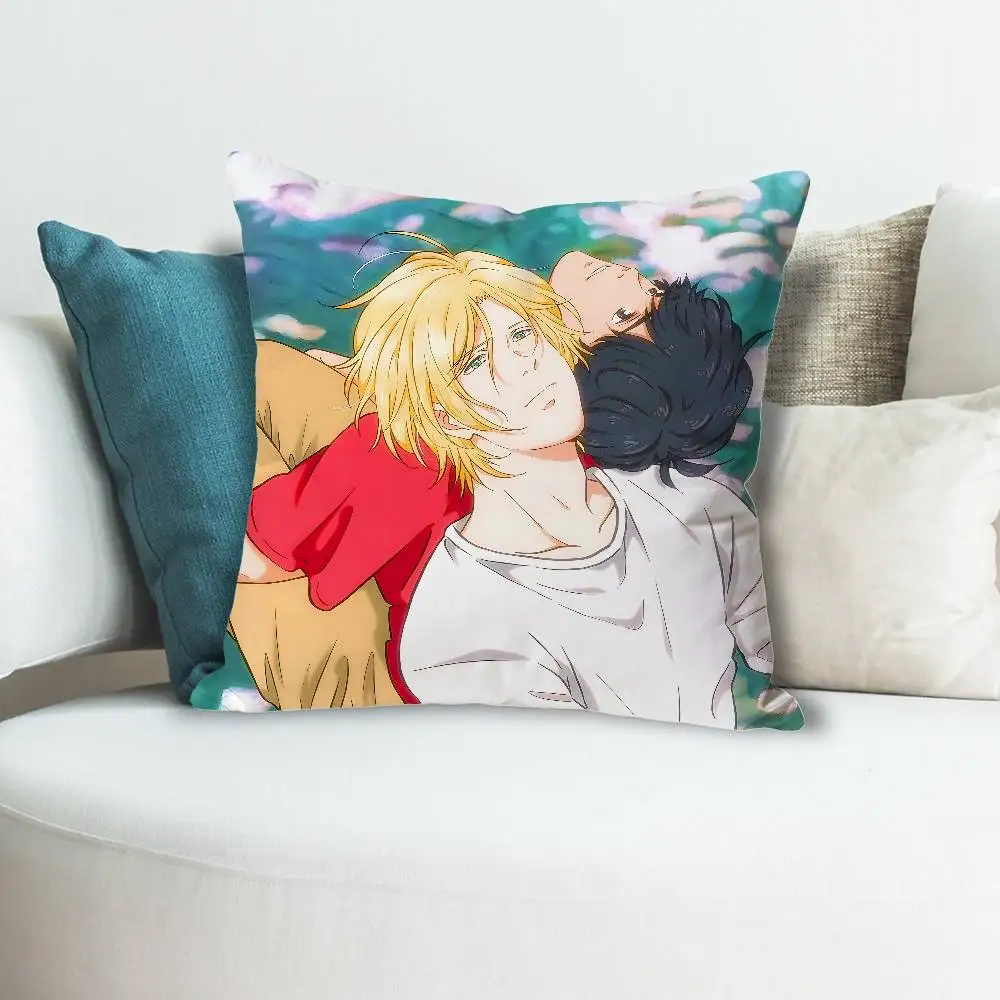 B-Banana F-Fish Ash Eiji Pillow Cases for Bedroom Living Room Sofa Home Decor Polyester Cushion Cover with Zipper