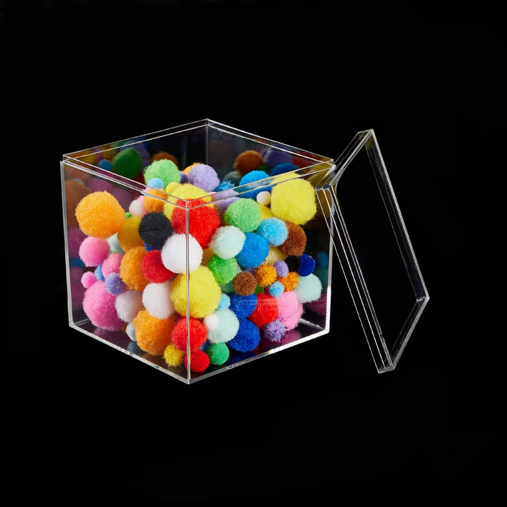 1pcs Transparent Acrylic Boxes With Cover Plastic Organizer Gift Packing Box Food Candy Storage Container For Home Display
