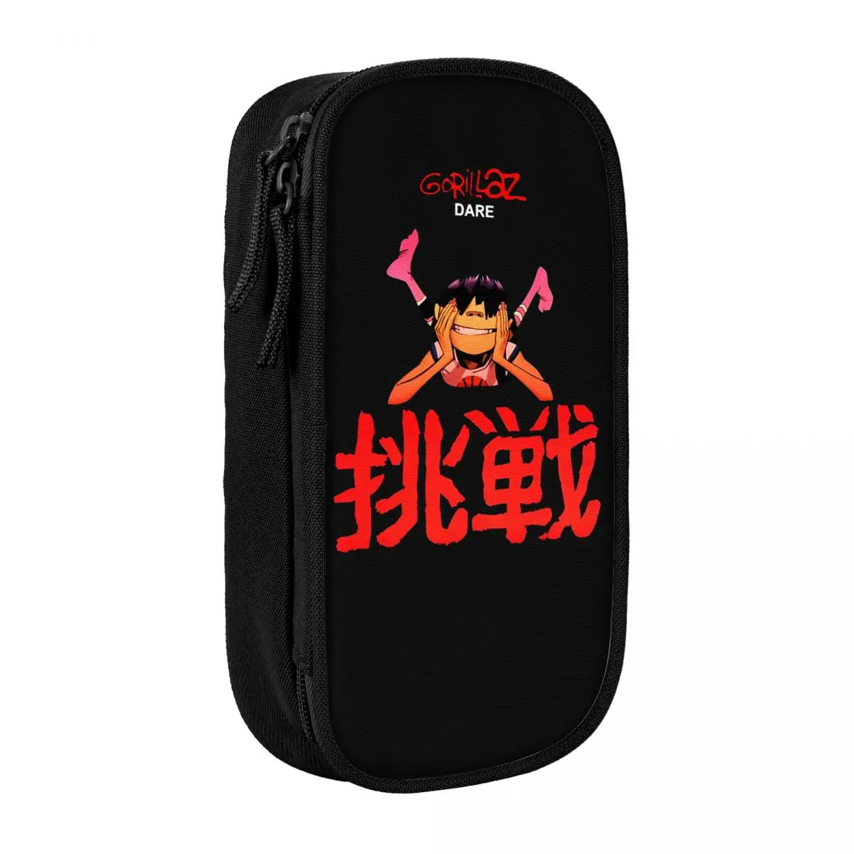 Cool Pencil Case Gorillaz Modern Music Band Cartoon Pen Box School Pencil Cases Boy Girl Double Layer Stationery Organizer