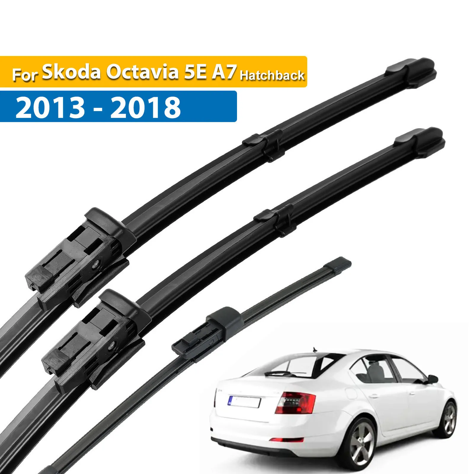 Zestaw piór wycieraczek przednich i tylnych Erick's do Skody Octavia 5E A7 Hatchback 2013 - 2017 Szyba przednia Szyba przednia 24"19"16"