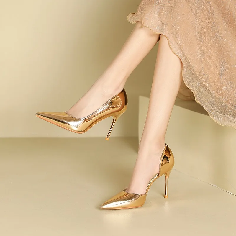 

Новые женские туфли 2026 года: модные лакированные туфли на высоком каблуке с острым носком для женщин, элегантные свадебные туфли, дизайнерская обувь (Zapatos Mujer)