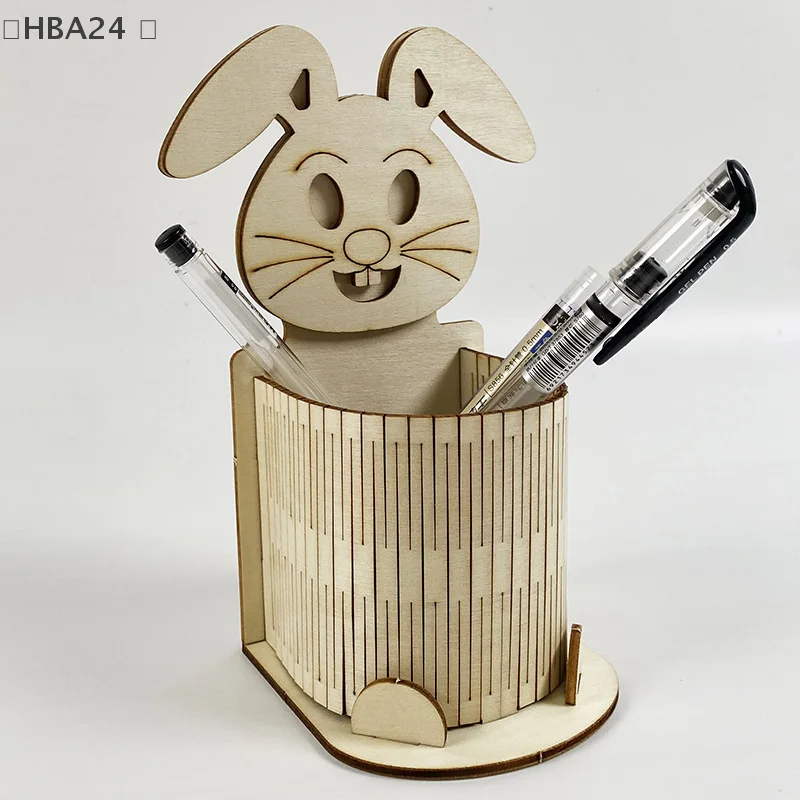 Wooden Rabbit Pen Pencil Holder Easter Pencil Holders Portable Chocolate Egg Cup Pen Stand Desk Organizer Perfect Cute Gift DIY