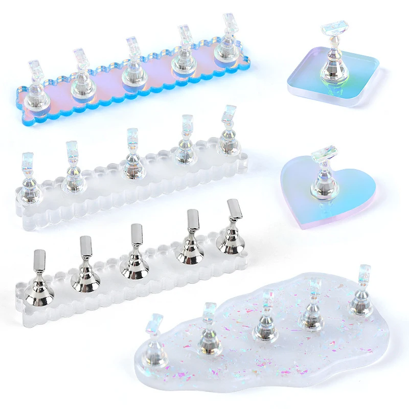 

1PC Nail Stand Acrylic Nail Art Display Stand Magnetic Nail Tips Practice Holder for DIY Salon and Home DIY Painting Nail Stand