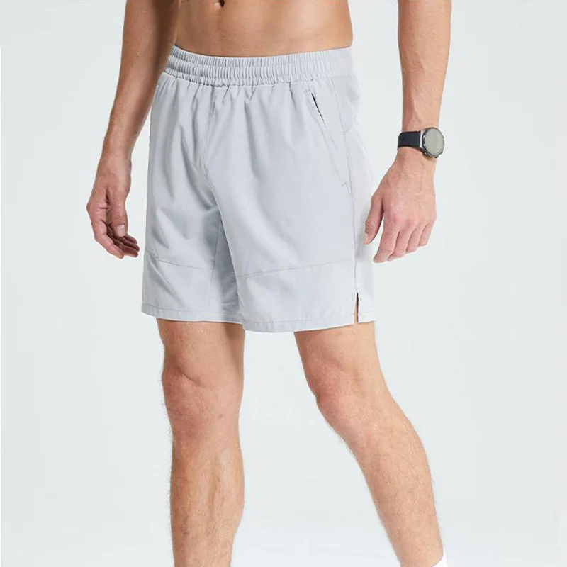 2024 Spring Summer Sports Half Shorts for Men's Casual Lifestyle Woven Shorts with Side Pockets Plain Elastic Stretch Short Pant