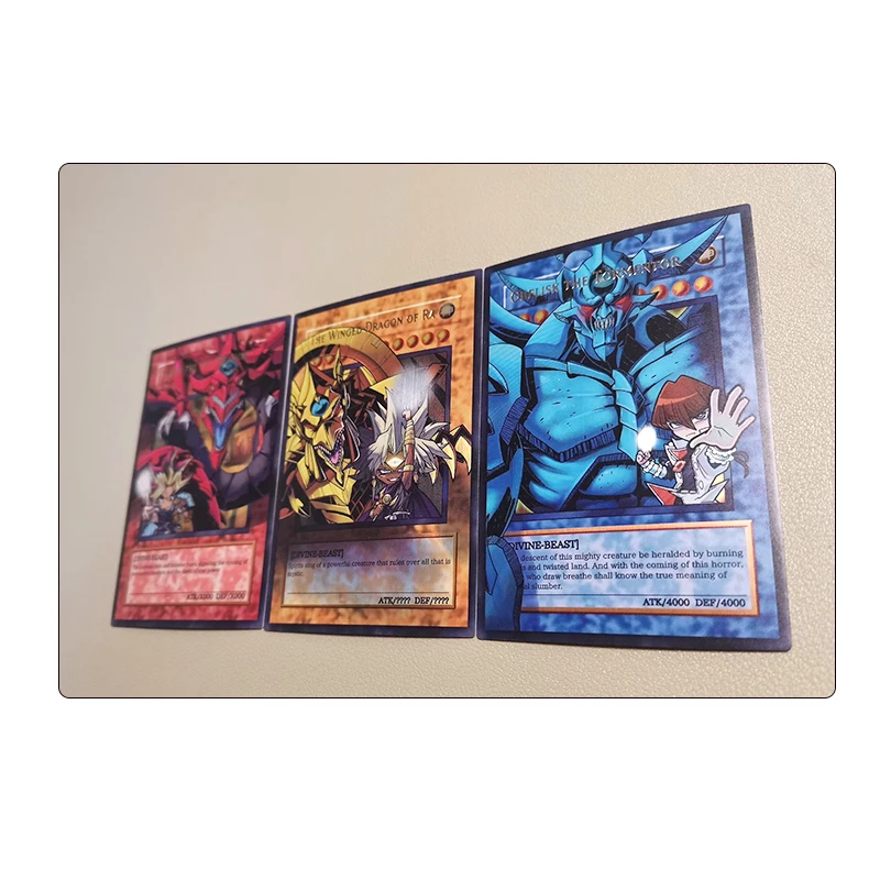 Diy Homemade Yu-Gi-Oh! Slifer The Sky Dragon Anime Character Bronzing Rare Collection Flash Card Cartoon Toys Christmas Gift