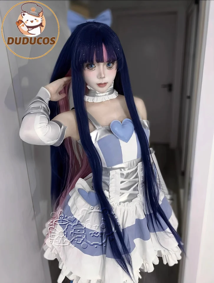 

Panty & Stocking with Garterbelt Anime Stocking Anarchy Cosplay Costume Wig Dress Stockings Bowknot Cos Convention