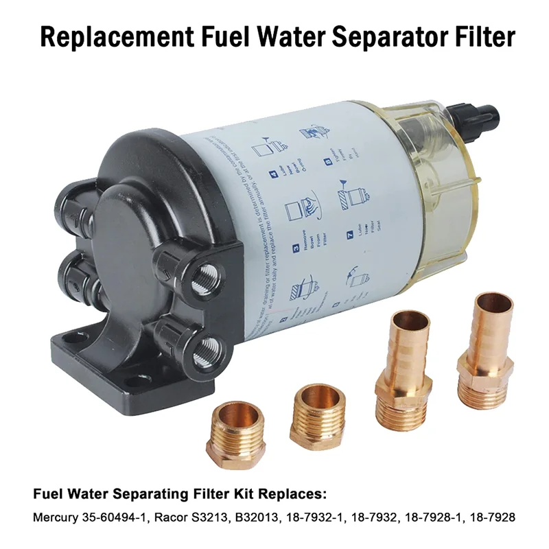 

Precisionn New Boat 3/8 Inch NPT Fuel Water Separating Filter System S3213 For Mercury -Marine Outboard Motor Spare Parts