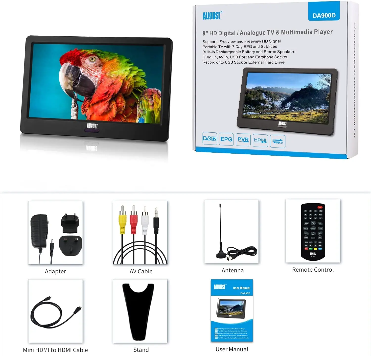 Рисунок 6 - August DA900D HD Портативный ТВ