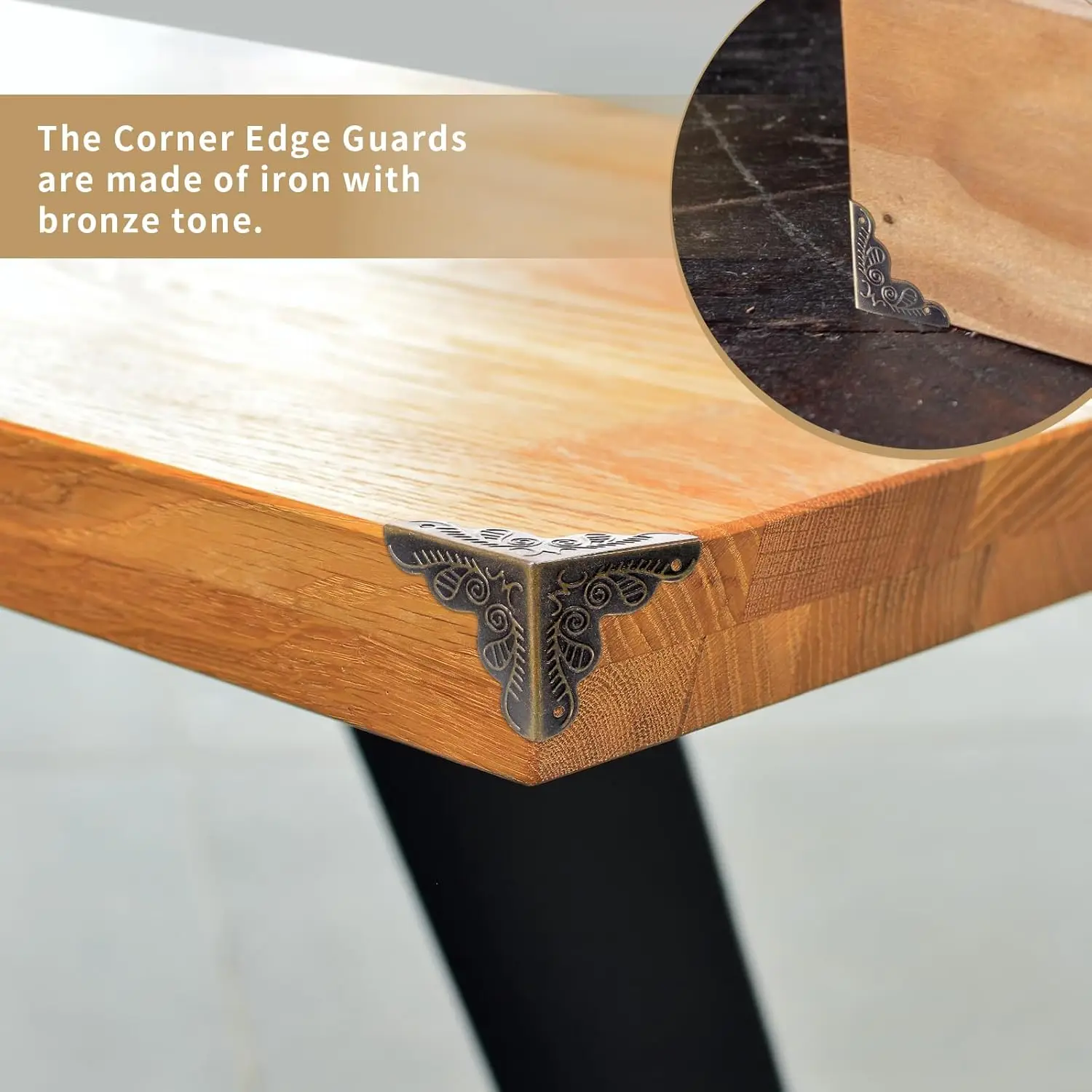 새겨진 나무 상자 코너 보호대 금속 가장자리 코너 가드 커버 나사 나무 케이스 가구 드레서 테이블 장식