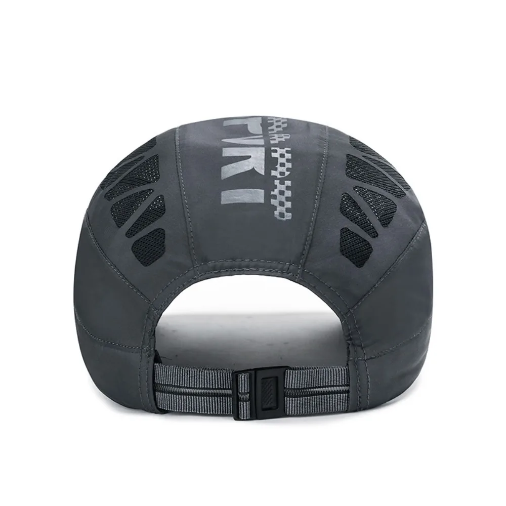 Atmungsaktive Sonnenmütze für Herren mit Schirm, Buchstabenmuster, schnelltrocknend, leichte Mesh-Beret-Mütze, ideal zum Radfahren. – Detail 4