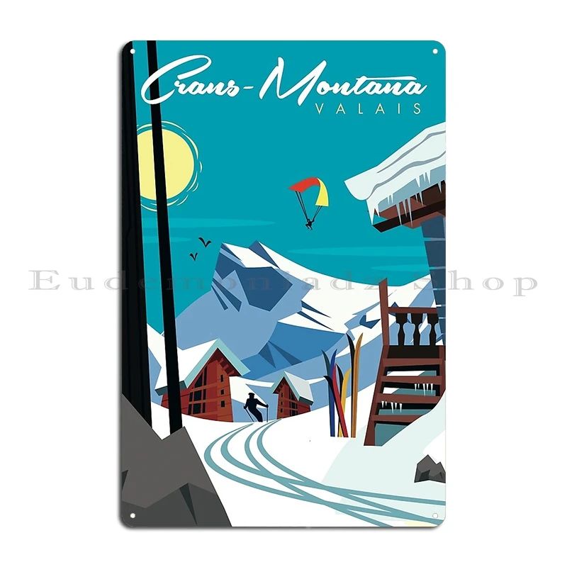 Verbier Mont Fort Poster Metal Sign Club Party Party Wall Decor Vintage Dolomiti Ski Nendaz Tin Sign Poster