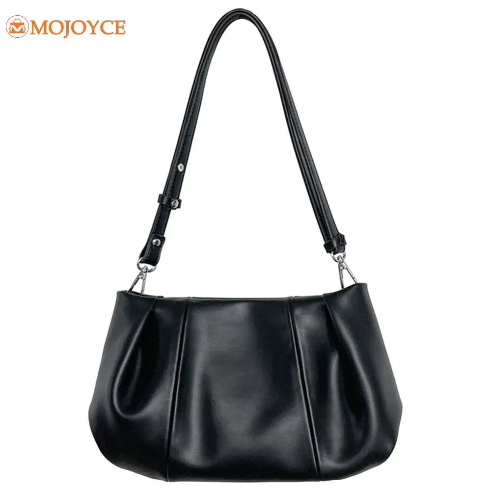 Women's Luxury Bags PU Leather Pleated Armpit Purse Classic Solid French Shoulder Bag Luxury Deisgner Ruched Handbag Satchel Bag