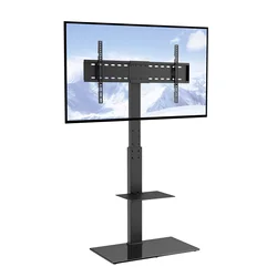 SucceBuy TV Stand Mount Swivel Tall TV Stand for 32 to 85 inch TV Height Adjustable Portable Floor TV Stand Max VESA 600 x 800mm