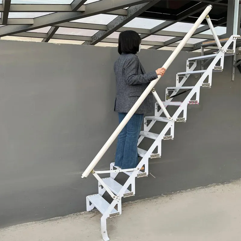 Modern Stainless Steel Folding Staircase,Customized products, prices are negotiable, please do not place an order directly.