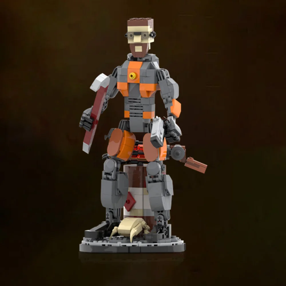 Moc jogo de tiro figuras misteriosas g-man blocos de construção modelo gordon freeman meia vida 2 tijolos diy brinquedo montado crianças presente