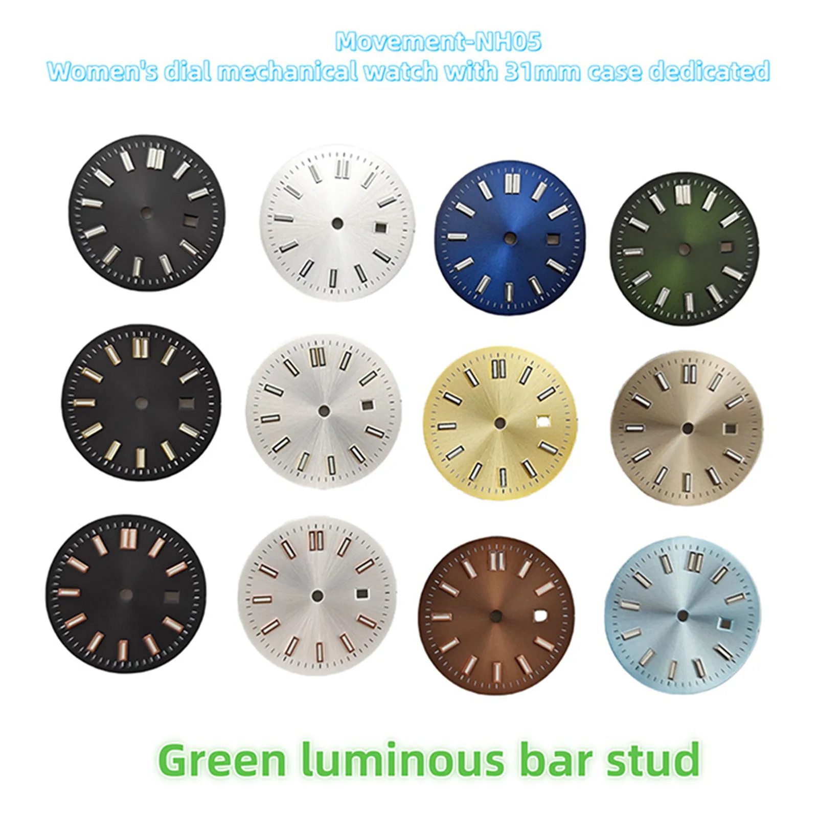 

NH05 Watch Dial Mechanical Watch Conversion Green Luminous Accessories for NH05/NH06 Movement