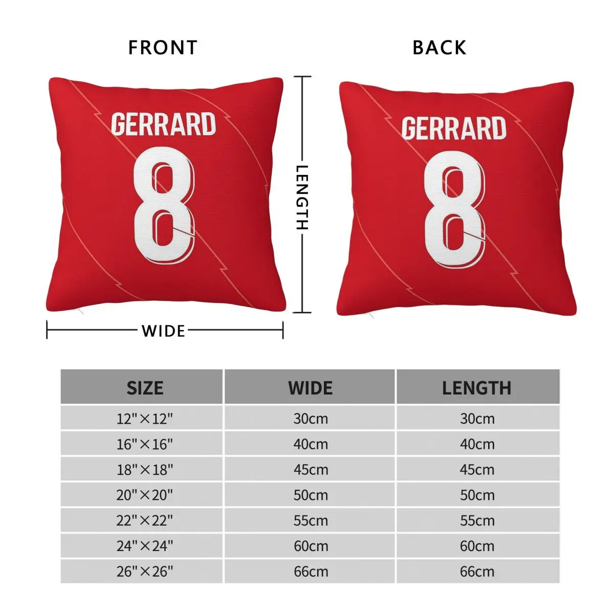 Steven Gerrard Coach Square Pillowcase Polyester Linen Velvet Creative Zip Decorative Bed Cushion Cover 45x45