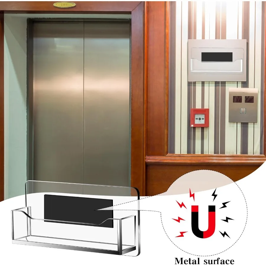 2개 아크릴 자석 명함 홀더 투명 플라스틱 명함 디스플레이 스탠드 가정 사무실 소매점 판매 부스용